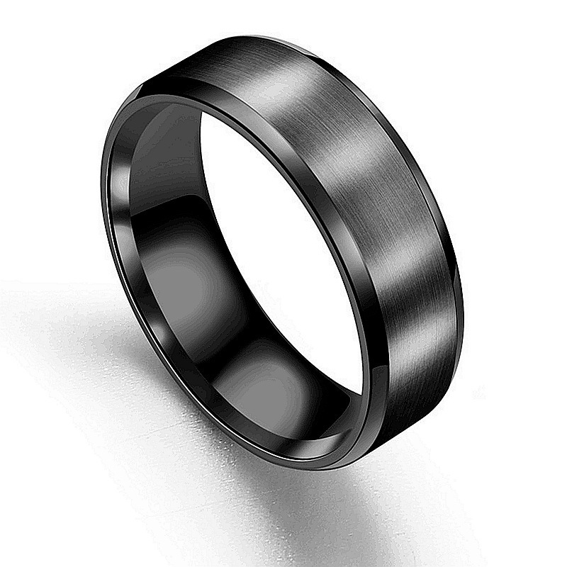 black stainless steel rings for men